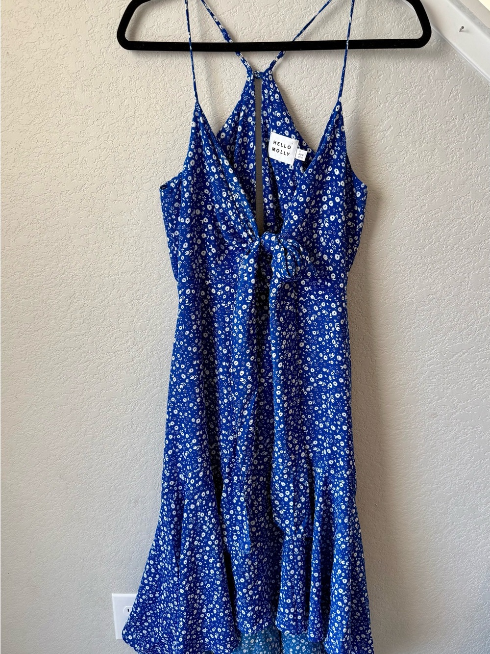Hello Molly Royal Blue Floral Tie-Front Midi Dress 💙